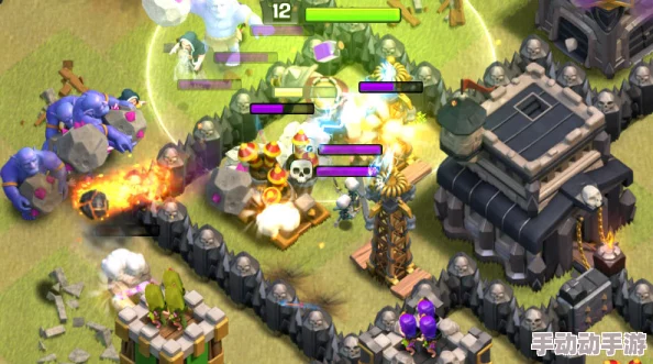 部落冲突2024热门打法！8本地震石猪流三星实战精彩视频分享